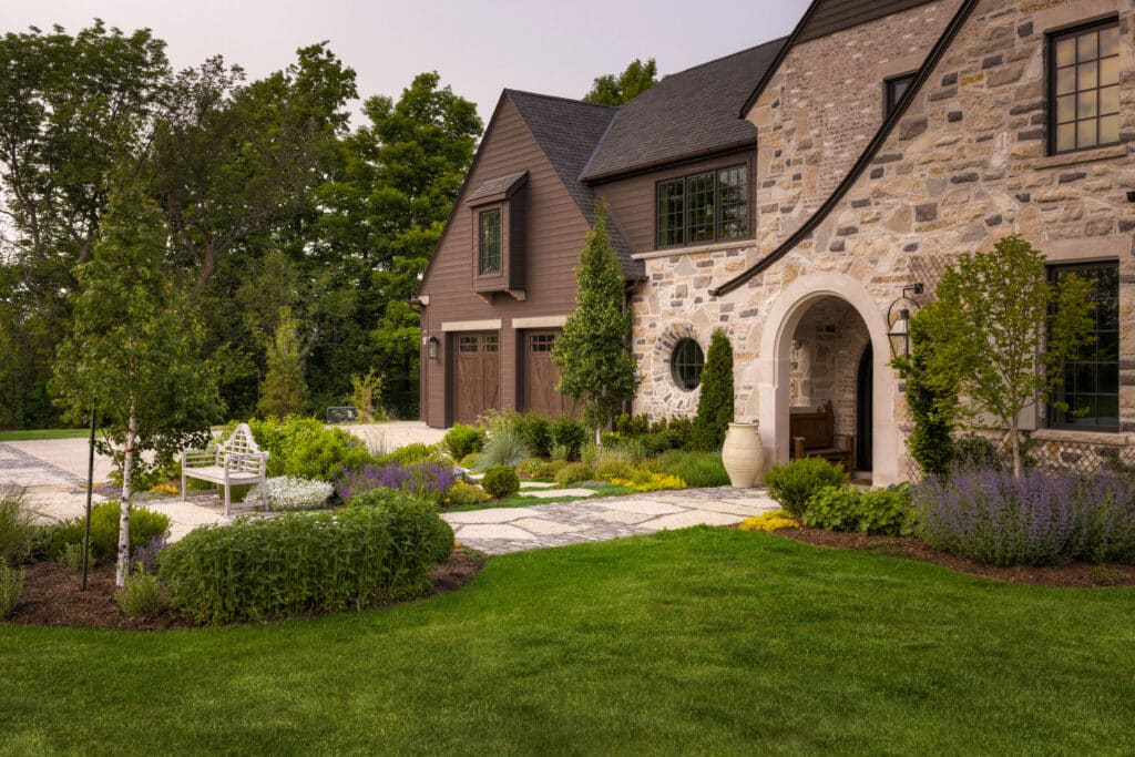 Elegant home with landscaped garden.